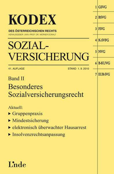 KODEX Sozialversicherung, Band II (Kodex des Österreichischen Rechts) Law
