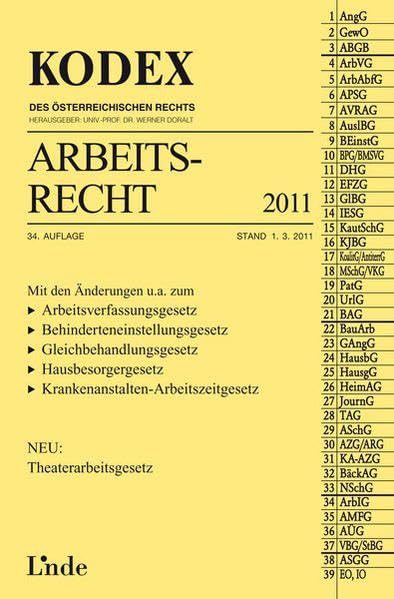 KODEX Arbeitsrecht 2011 (Kodex des Österreichischen Rechts) Law
