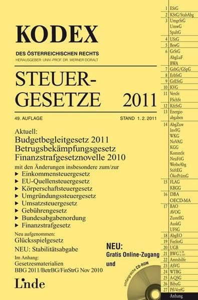 KODEX Steuergesetze 2011 (Kodex des Österreichischen Rechts) Law