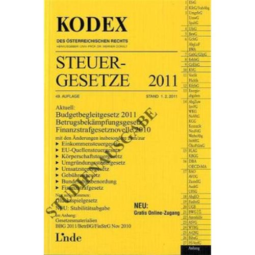 KODEX Steuergesetze Studienausgabe 2011 (Kodex des Österreichischen Rechts) Law