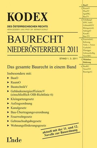 KODEX Baurecht Niederösterreich 2011 (Kodex des Österreichischen Rechts) Law