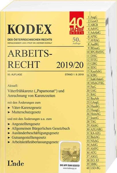 KODEX Arbeitsrecht 2019/20 (Kodex des Österreichischen Rechts) Law
