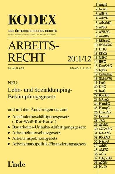 KODEX Arbeitsrecht 2011/12 (Kodex des Österreichischen Rechts) Law