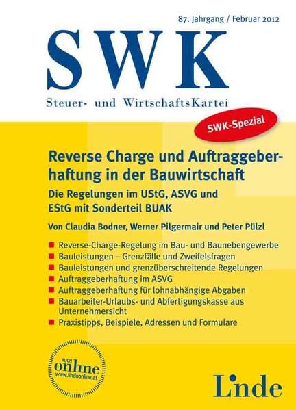 SWK-Spezial Reverse Charge u. Auftraggeberhaftung i.d. Bauwirtschaft book
