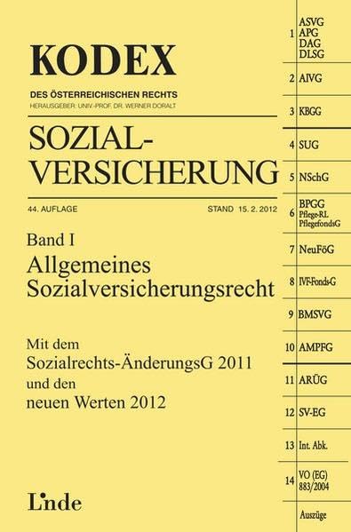 KODEX Sozialversicherung, Band I (Kodex des Österreichischen Rechts) Law