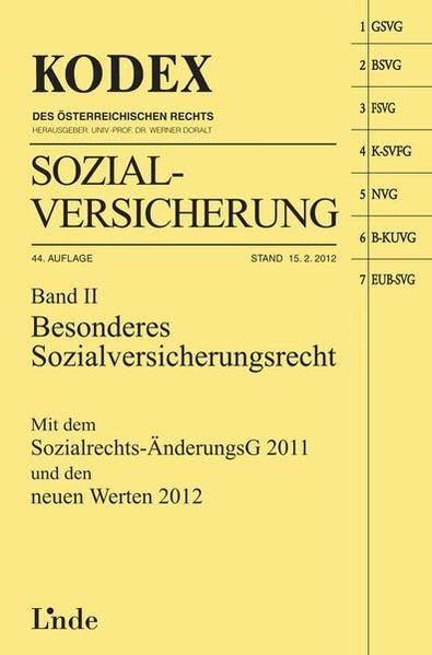 KODEX Sozialversicherung, Band II (Kodex des Österreichischen Rechts) Law
