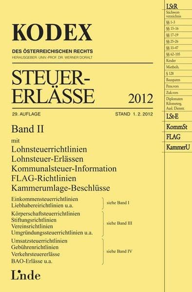 KODEX Steuer-Erlässe 2012 Band II (Kodex des Österreichischen Rechts) Law