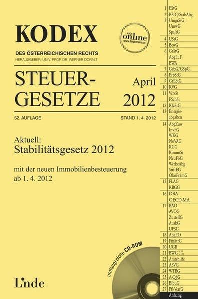 KODEX Steuergesetze April 2012 (Kodex des Österreichischen Rechts) Law