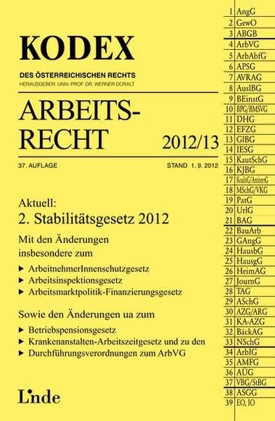 KODEX Arbeitsrecht 2012/13 (Kodex des Österreichischen Rechts) Law