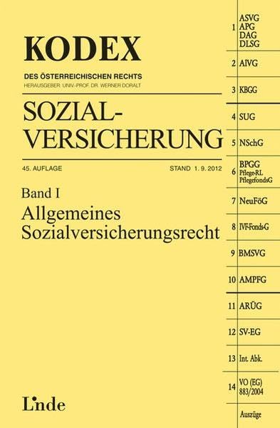 KODEX Sozialversicherung, Band I (Kodex des Österreichischen Rechts) Law