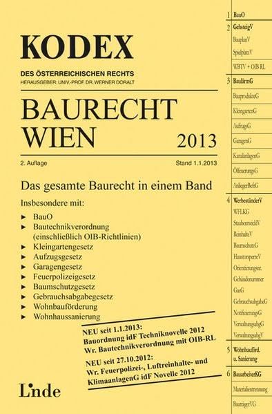 KODEX Baurecht Wien (Kodex des Österreichischen Rechts) Law