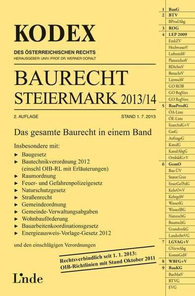 KODEX Baurecht Steiermark 2013/14 (Kodex des Österreichischen Rechts) Law