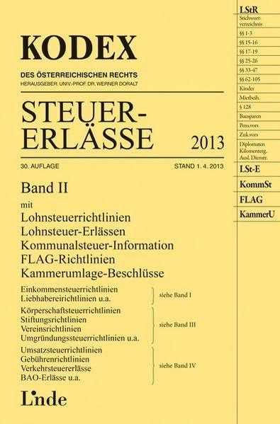 KODEX Steuer-Erlässe 2013 Band II (Kodex des Österreichischen Rechts) Law