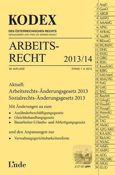 KODEX Arbeitsrecht 2013/14 (Kodex des Österreichischen Rechts) Law