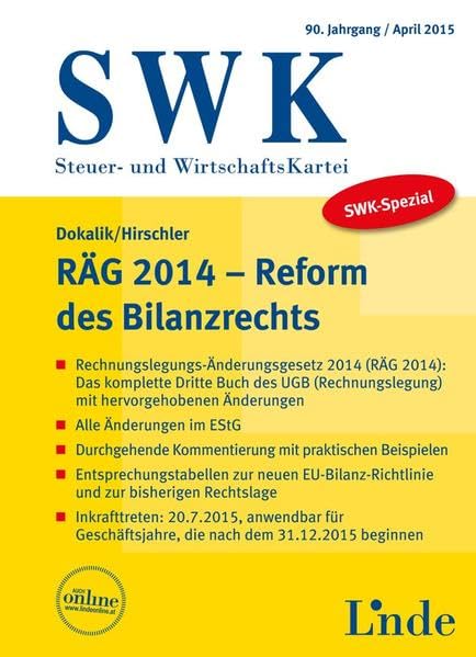 SWK-Spezial RÄG 2014 - Reform des Bilanzrechts Law