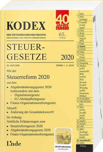 KODEX Steuergesetze 2020 (Kodex des Österreichischen Rechts) Law