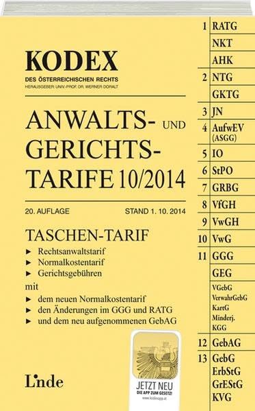 KODEX Anwalts- und Gerichtstarife 10/2014 (Kodex des Österreichischen Rechts) Law