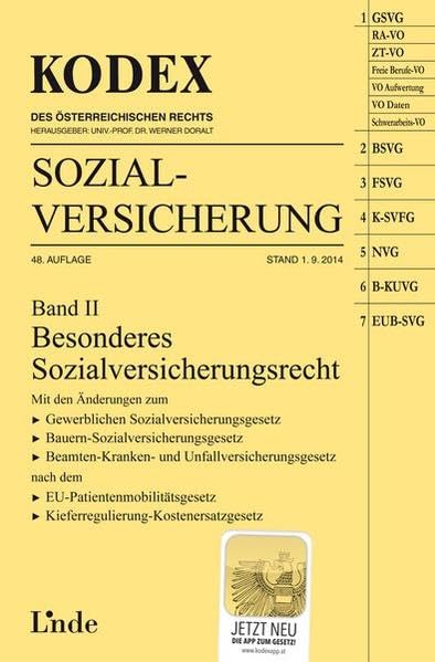 KODEX Sozialversicherung 2014/15, Band II (Kodex des Österreichischen Rechts) Law