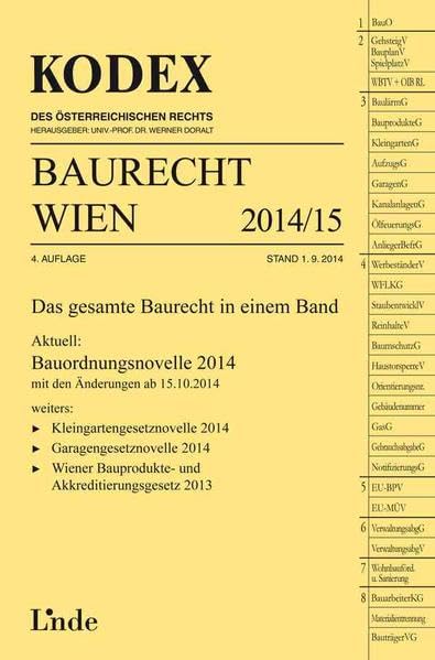 KODEX Baurecht Wien 2014/15 (Kodex des Österreichischen Rechts) Law