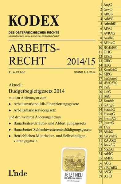 KODEX Arbeitsrecht 2014/15 (Kodex des Österreichischen Rechts) Law