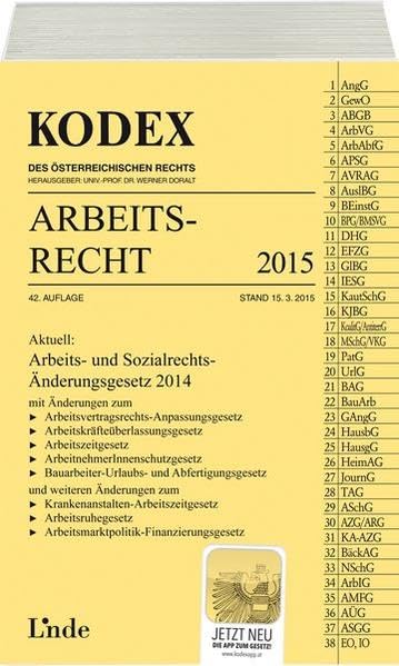 KODEX Arbeitsrecht 2015 (Kodex des Österreichischen Rechts) Law