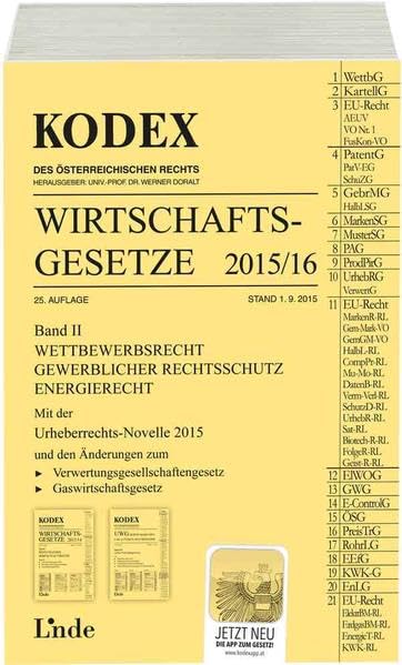 KODEX Wirtschaftsgesetze Band II 2015/16 Law