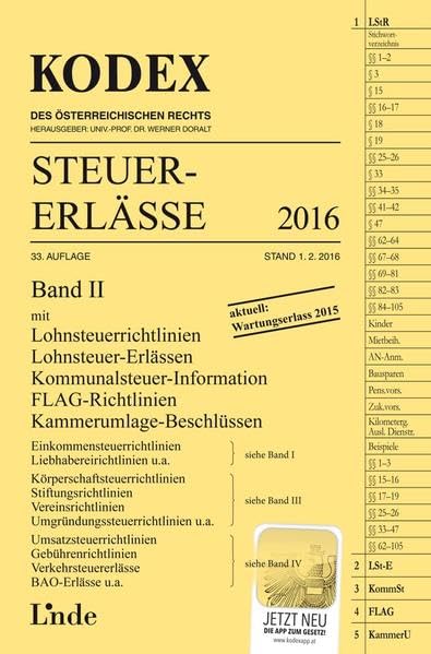 KODEX Steuer-Erlässe 2016, Band II (Kodex des Österreichischen Rechts) Law