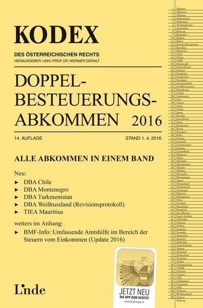 KODEX Doppelbesteuerungsabkommen 2016 (Kodex des Österreichischen Rechts) Law