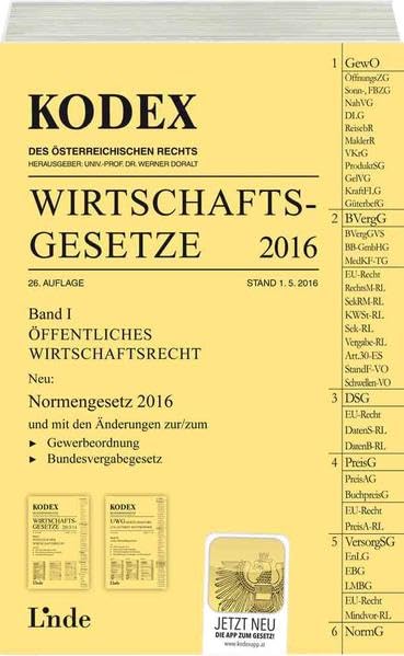KODEX Wirtschaftsgesetze Band I 2016 book