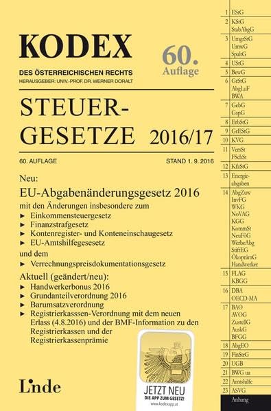 KODEX Steuergesetze 2016/17 (Kodex des Österreichischen Rechts) Law