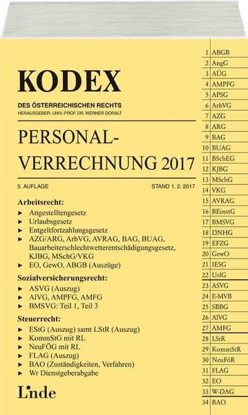 KODEX Personalverrechnung 2017 (Kodex des Österreichischen Rechts) Law