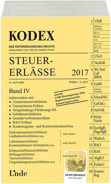 KODEX Steuer-Erlässe 2017, Band IV (Kodex des Österreichischen Rechts) Law