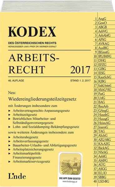 KODEX Arbeitsrecht 2017 (Kodex des Österreichischen Rechts) Law