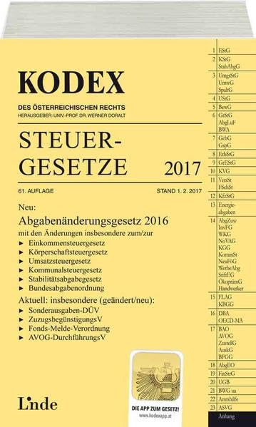 KODEX Steuergesetze 2017 (Kodex des Österreichischen Rechts) Law