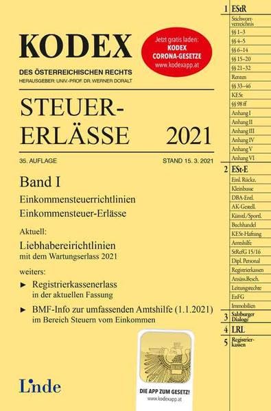 KODEX Steuer-Erlässe 2021, Band I (Kodex des Österreichischen Rechts) Law