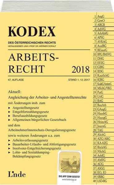 KODEX Arbeitsrecht 2018: Mit App (Kodex des Österreichischen Rechts) Law