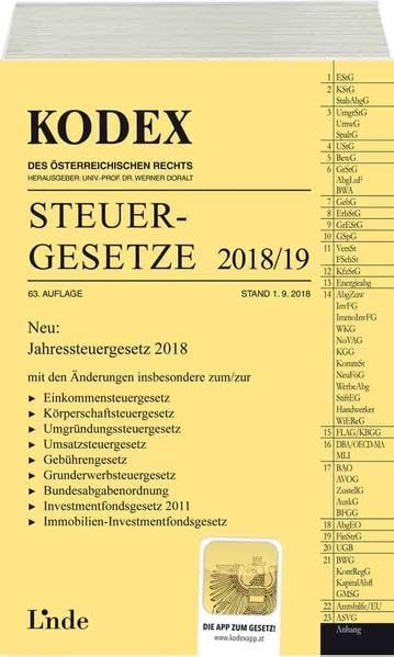 KODEX Steuergesetze 2018/19 (Kodex des Österreichischen Rechts) Law
