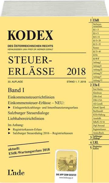KODEX Steuer-Erlässe 2018 Band I (Kodex des Österreichischen Rechts) Law