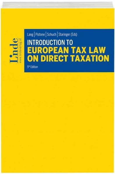Introduction to European Tax Law on Direct Taxation (Linde Lehrbuch) Law