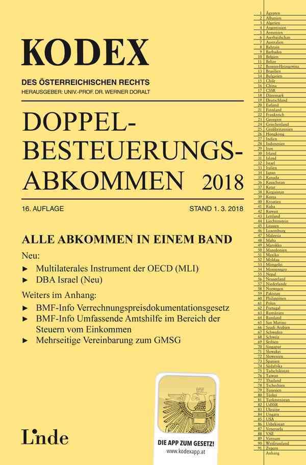 KODEX Doppelbesteuerungsabkommen 2018 Law
