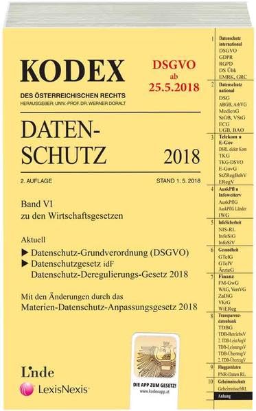 KODEX Datenschutz 2018: Wirtschaftsgesetze Band VI (Kodex Wirtschaftsgesetze) Law