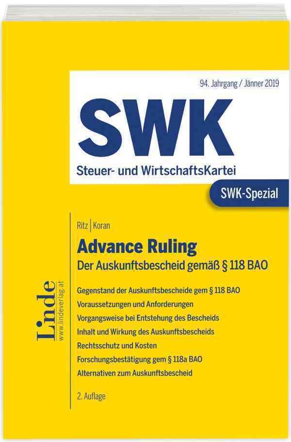 SWK-Spezial Advance Ruling: Der Auskunftsbescheid gemäß § 118 BAO Law