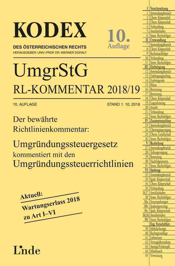 KODEX Umgründungssteuergesetz-Richtlinienkommentar 2018/19 book