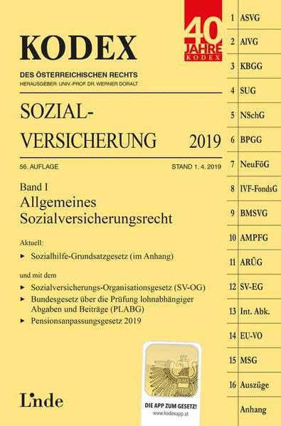 KODEX Sozialversicherung 2019, Band I (Kodex des Österreichischen Rechts) Law