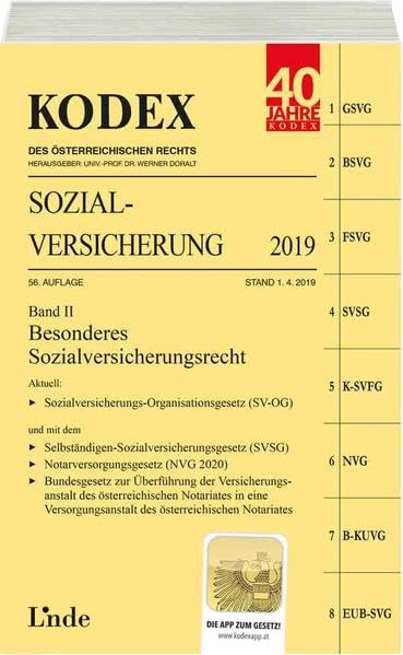 KODEX Sozialversicherung 2019, Band II (Kodex des Österreichischen Rechts) Law
