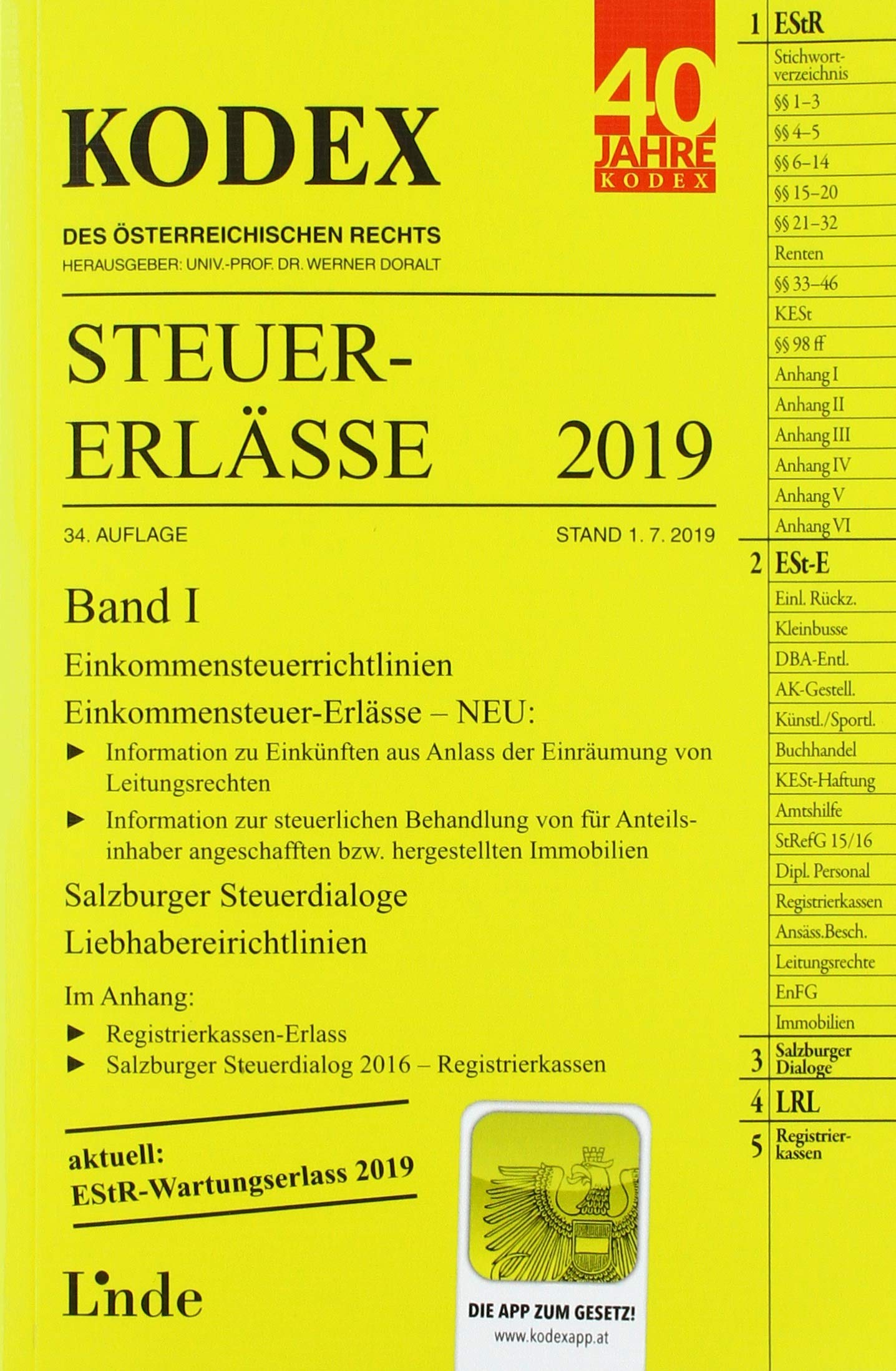 KODEX Steuer-Erlässe 2019 Band I (Kodex des Österreichischen Rechts) Law