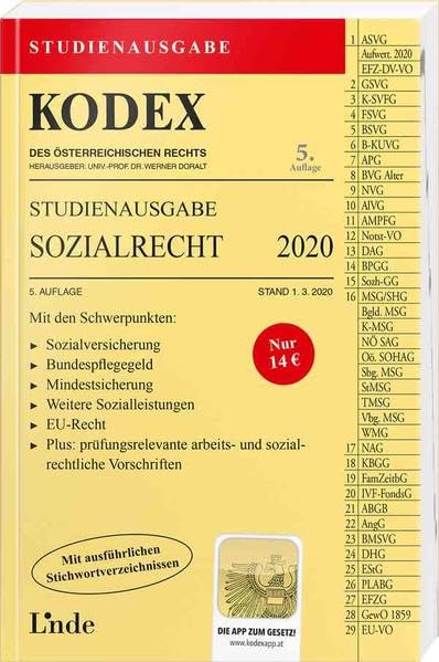 KODEX Studienausgabe Sozialrecht 2020: Studienausgabe book