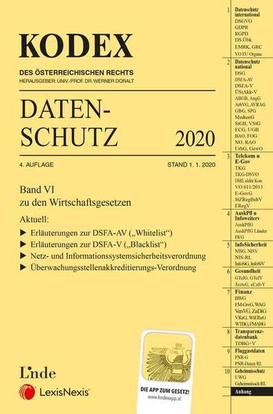 KODEX Datenschutz 2020: Wirtschaftsgesetze Band VI (Kodex Wirtschaftsgesetze) Law