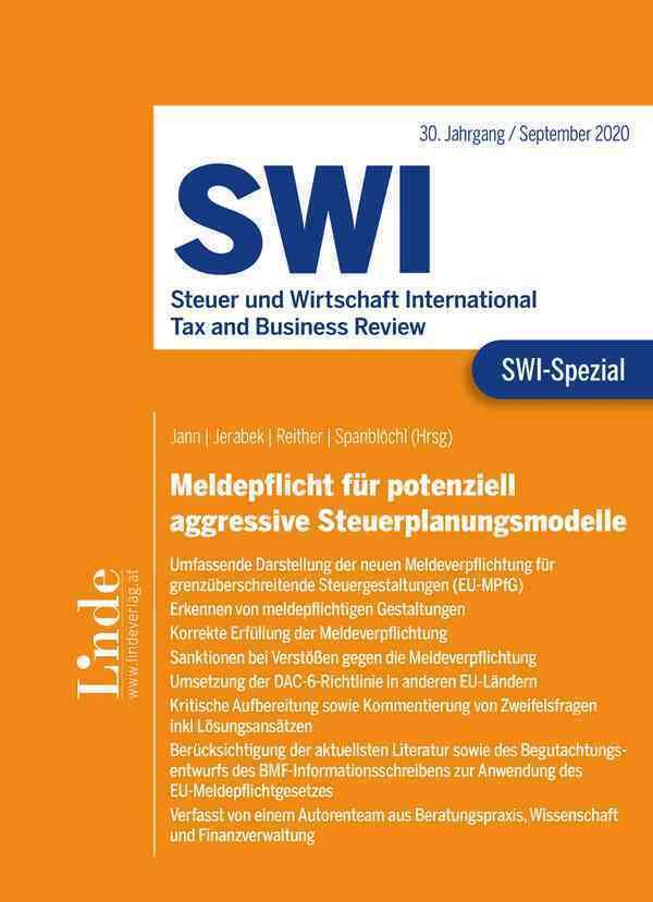 SWI-Spezial Meldepflicht für potenziell aggressive Steuerplanungsmodelle Law