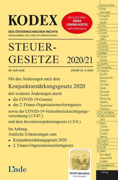 KODEX Steuergesetze 2020/21 (Kodex des Österreichischen Rechts) Law